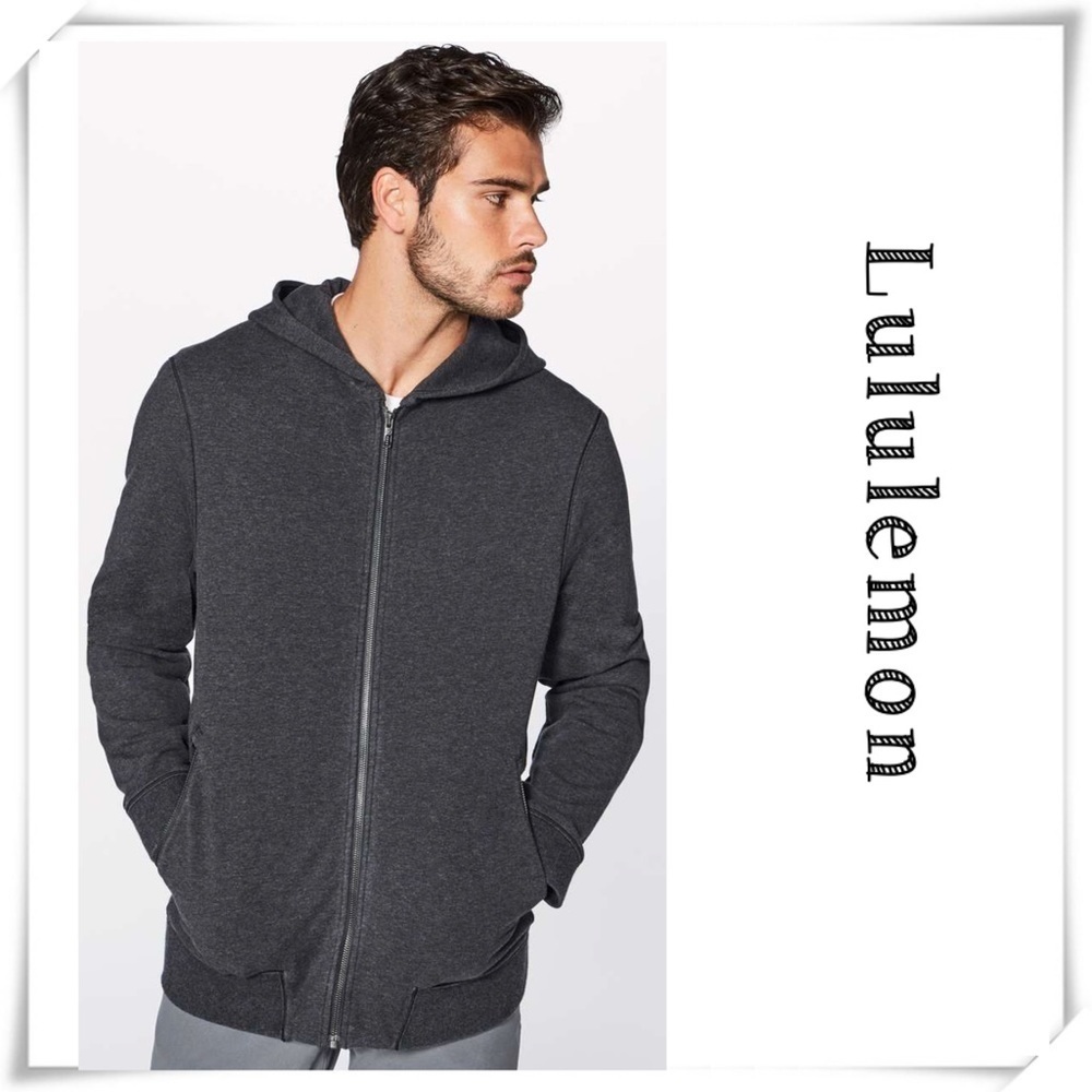 LULULEMON Cross Cut Zip up Hoodie in Heathered Black